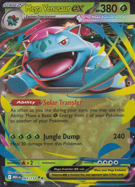 Mega Venusaur ex 003/132 Mega Evolution Double Rare Holo Near Mint card