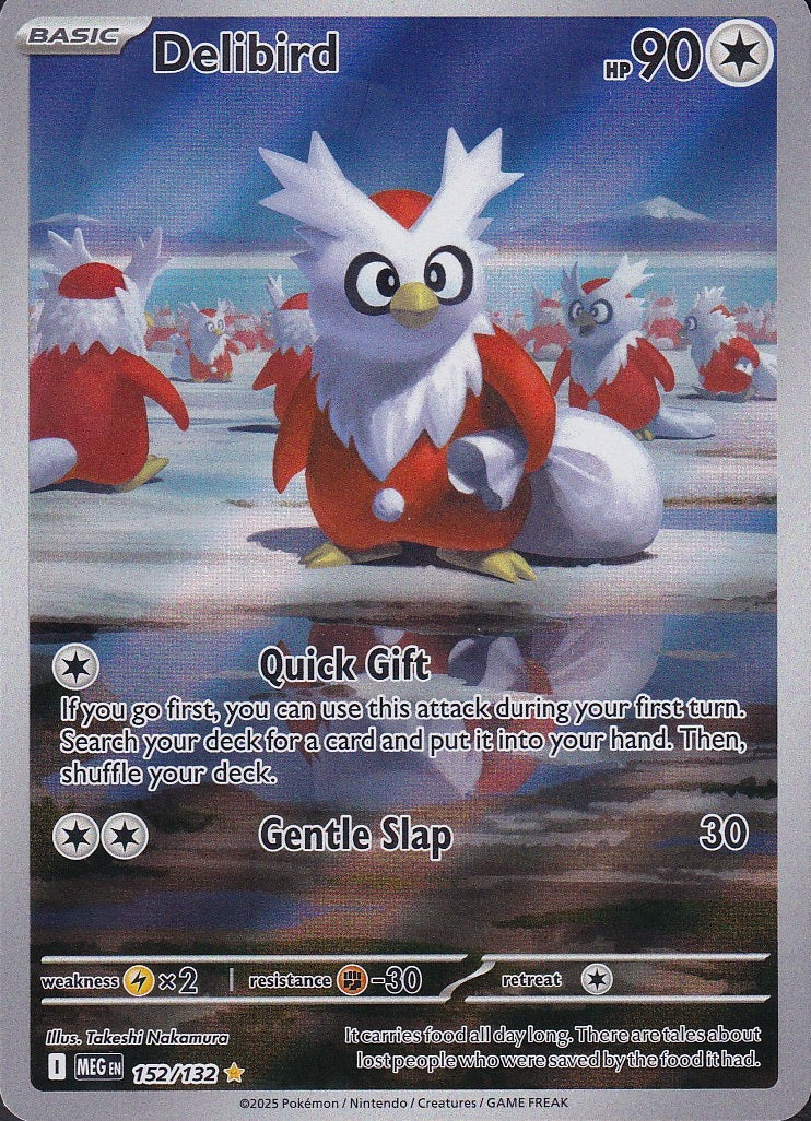 Delibird 152/132 Mega Evolution Illustration Rare Holo Near Mint card