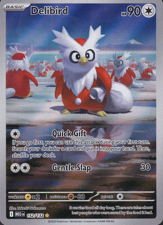 Delibird 152/132 Mega Evolution Illustration Rare Holo Near Mint card