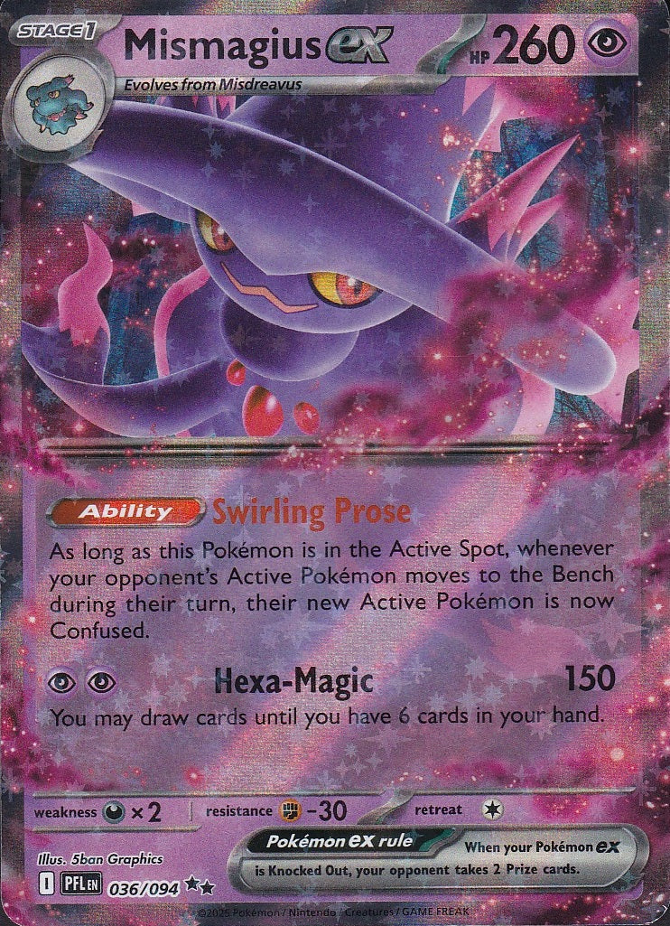 Mismagius ex 036/094 Phantasmal Flames Double Rare Holo Near Mint card