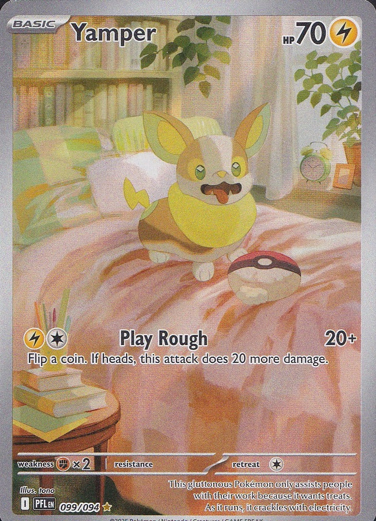 Yamper 099/094 Phantasmal Flames Illustration Rare Holo Near Mint card