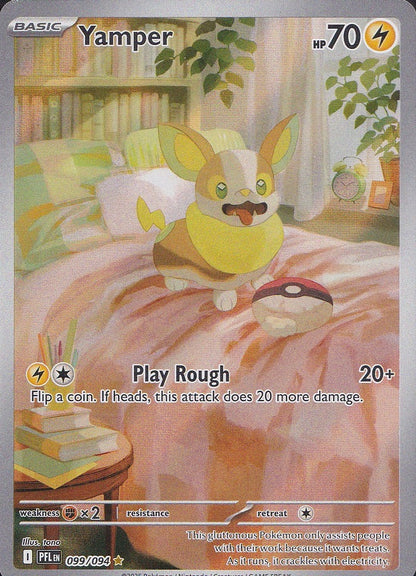 Yamper 099/094 Phantasmal Flames Illustration Rare Holo Near Mint card