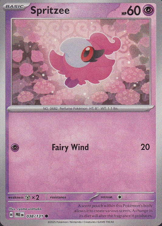Spritzee 038/131 Prismatic Evolutions Poké Ball Reverse Holo Near Mint card