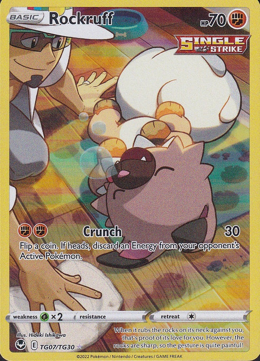 Rockruff TG07/TG30 Silver Tempest Trainer Gallery Holo Near Mint card