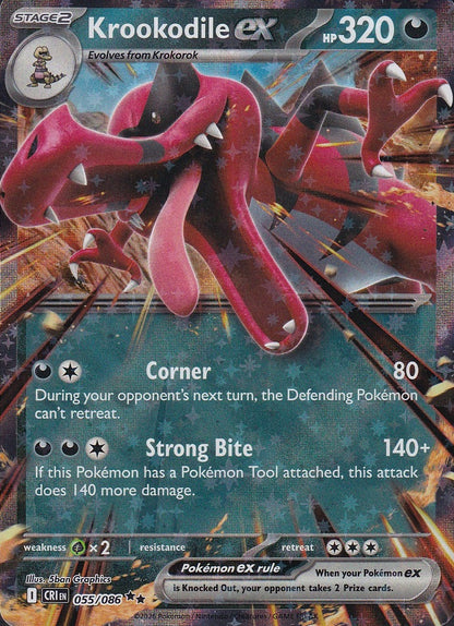 Krookodile ex 055/086 Chaos Rising Double Rare Holo Near Mint card