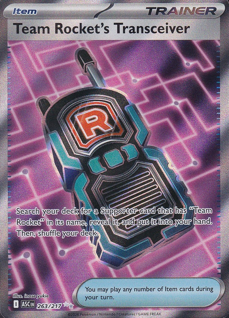 Team Rocket’s Transceiver 263/217 Ascended Heroes Ultra Rare Full Art Near Mint card