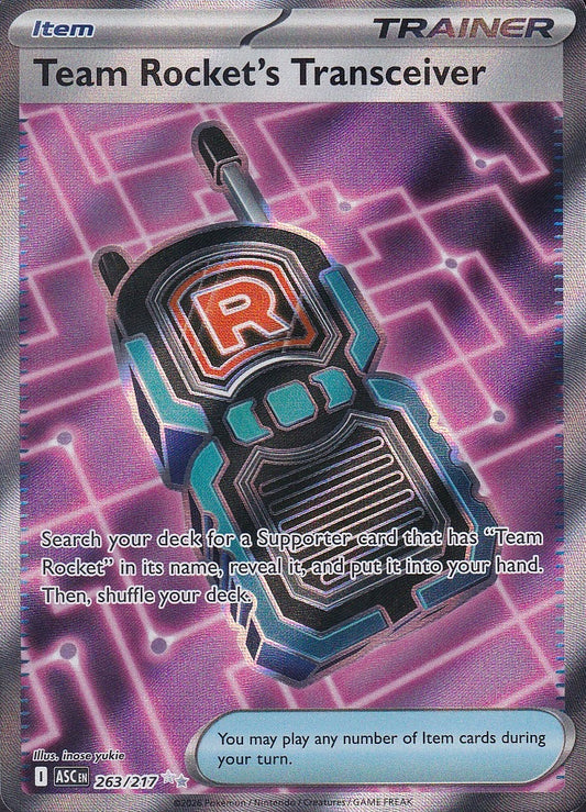 Team Rocket’s Transceiver 263/217 Ascended Heroes Ultra Rare Full Art Near Mint card