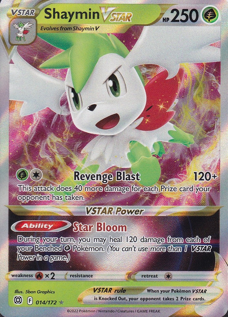 Shaymin VSTAR 014/172 Brilliant Stars Ultra Rare Holo Near Mint card