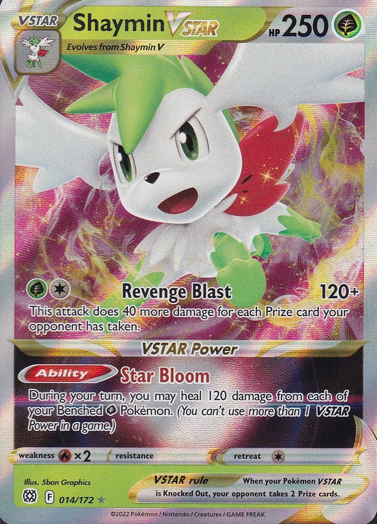 Shaymin VSTAR 014/172 Brilliant Stars Ultra Rare Holo Near Mint card
