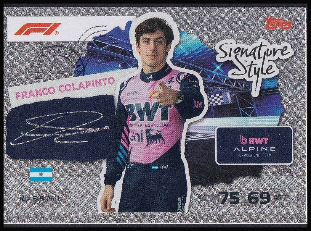 Franco Colapinto 284 2026 Topps Formula 1 Turbo Attax Signature Style | Near Mint front