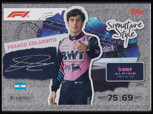 Franco Colapinto 284 2026 Topps Formula 1 Turbo Attax Signature Style | Near Mint front