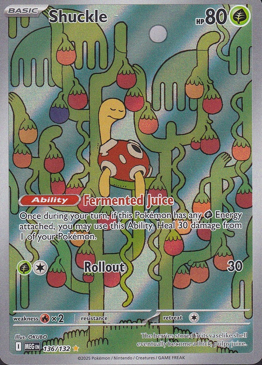 Shuckle 136/132 Mega Evolution Illustration Rare Holo Near Mint card