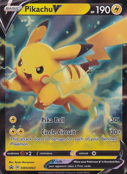 Pikachu V SWSH063 Sword & Shield Black Star Promo Holo Lightly Played card