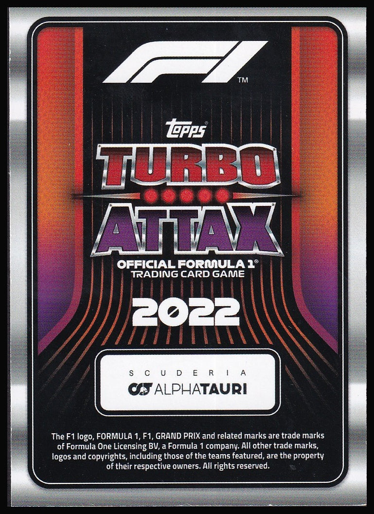 2022 Topps Formula 1 Turbo Attax card back