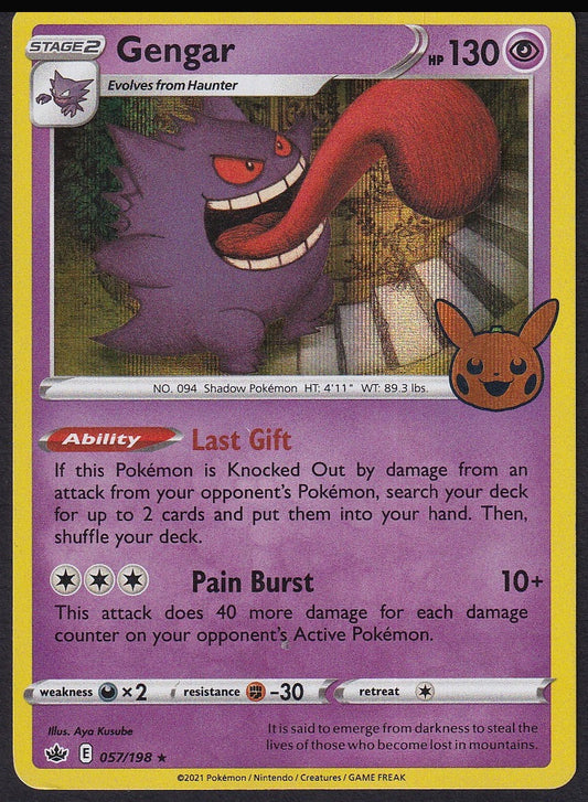 Gengar 057/198 Chilling Reign Trick or Trade holo front