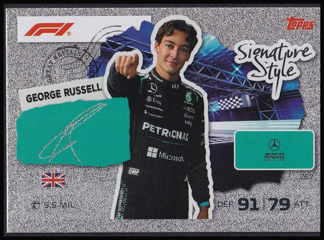 George Russell 267 2026 Topps Formula 1 Turbo Attax Signature Style | Near Mint front