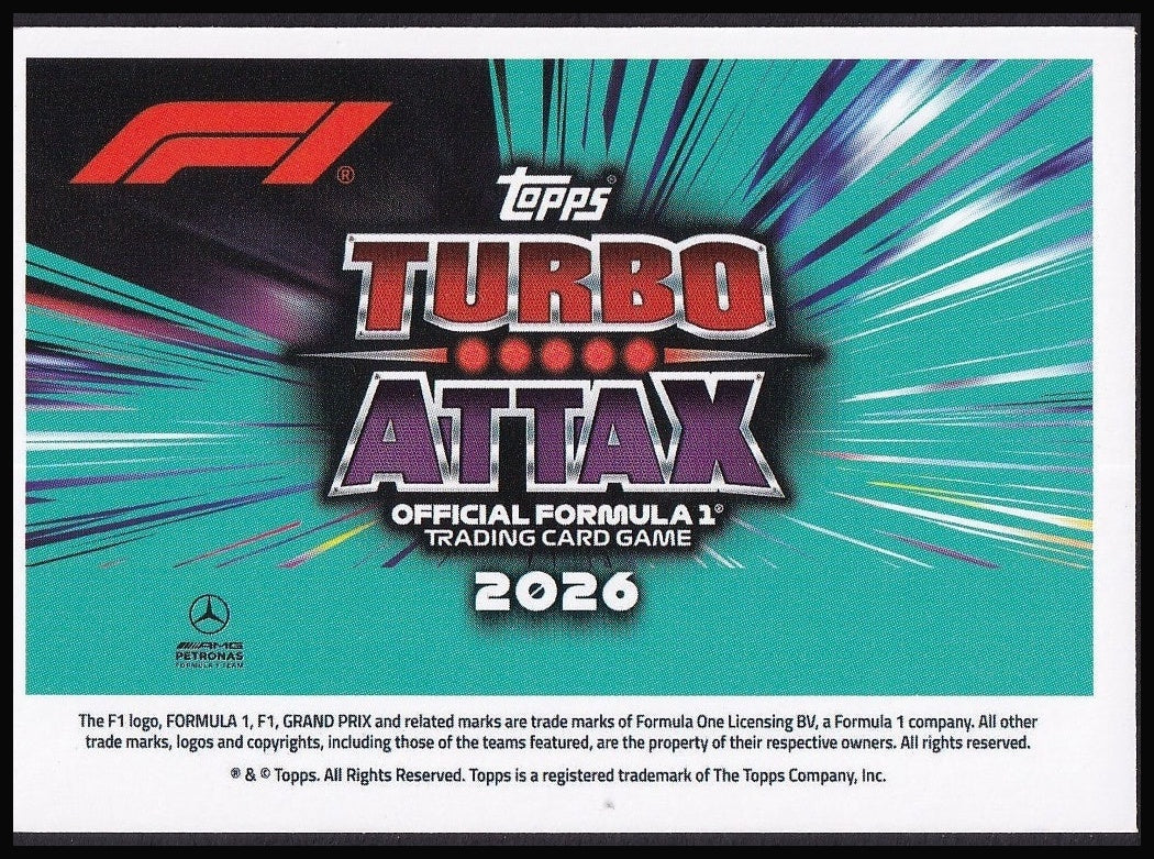 George Russell 267 2026 Topps Formula 1 Turbo Attax Signature Style | Near Mint back