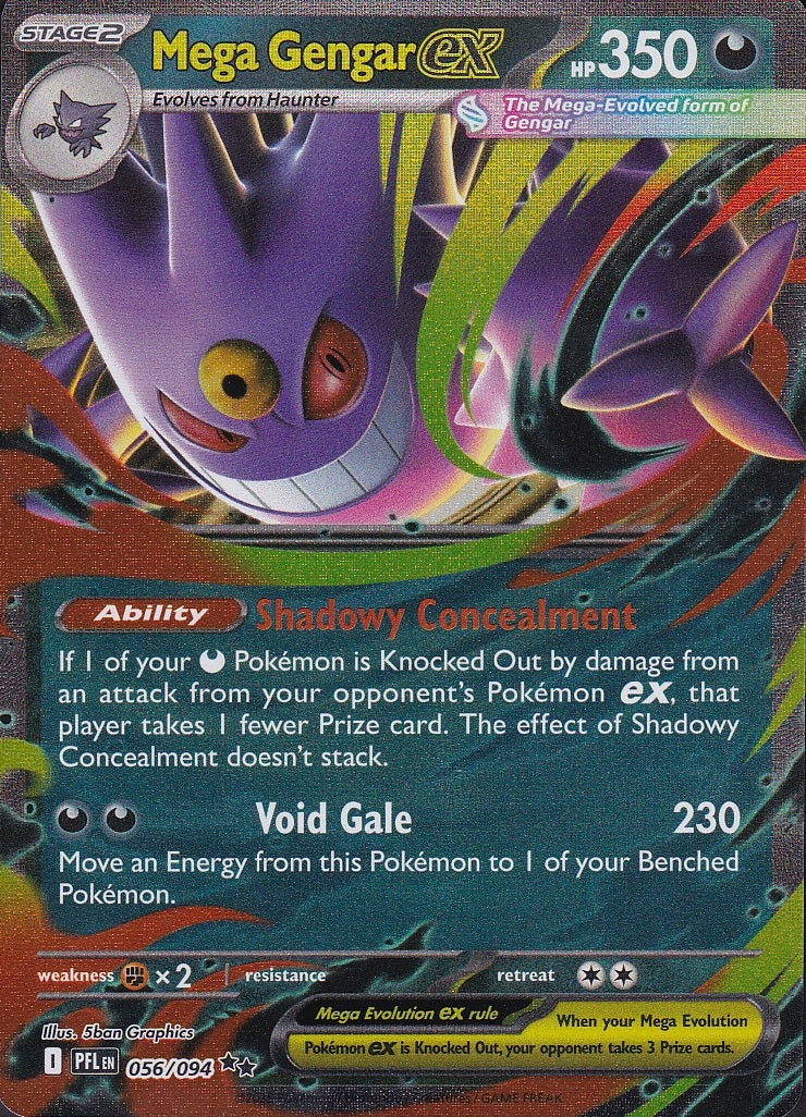 Mega Gengar ex 056/094 Phantasmal Flames Double Rare Holo Near Mint card