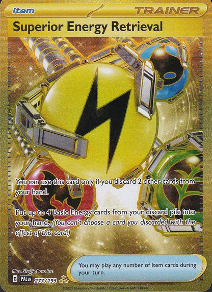 Superior Energy Retrieval 277/193 Paldea Evolved Hyper Rare Gold Holo Near Mint card