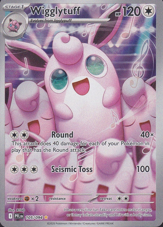Wigglytuff 105/094 Phantasmal Flames Illustration Rare Holo Near Mint card