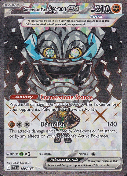 Cornerstone Mask Ogerpon ex 199/167 Twilight Masquerade Ultra Rare Holo Near Mint card