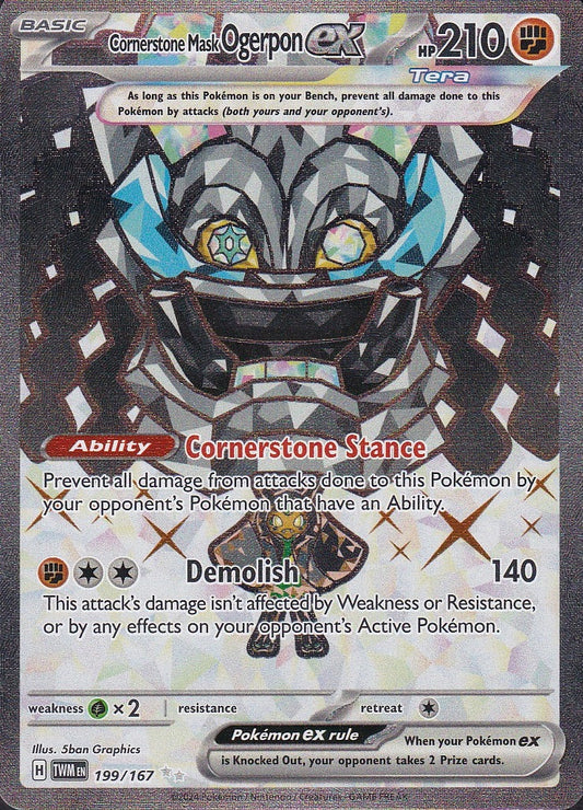 Cornerstone Mask Ogerpon ex 199/167 Twilight Masquerade Ultra Rare Holo Near Mint card