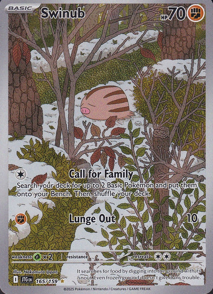 Swinub 165/159 Journey Together Illustration Rare Holo Near Mint card