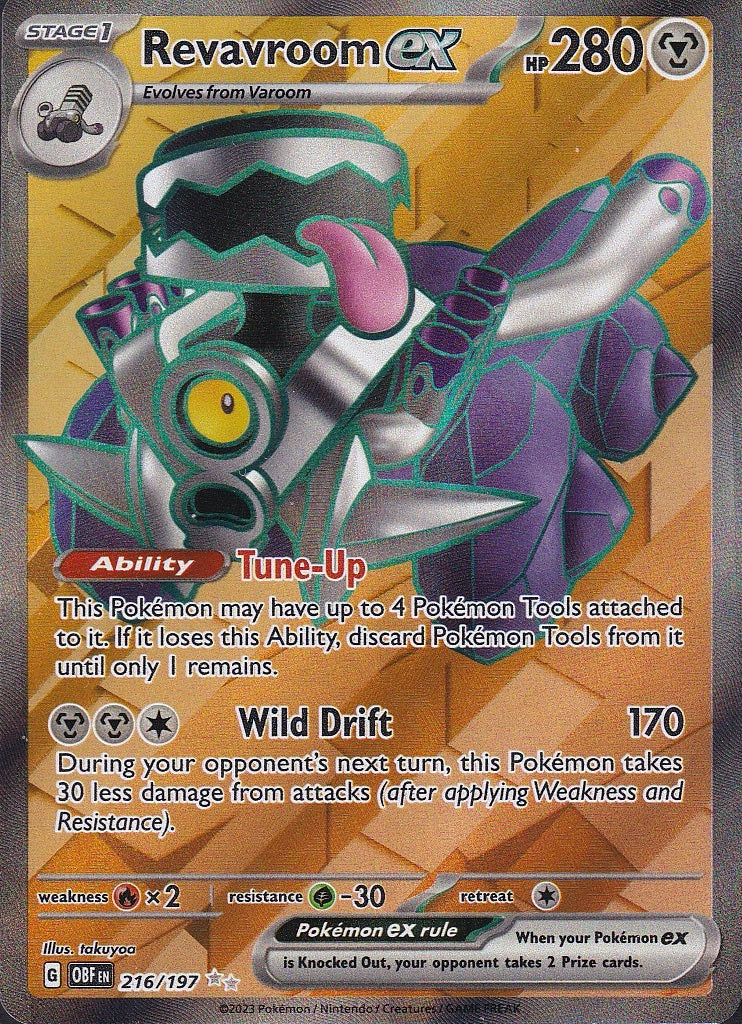 Revavroom ex 216/197 Obsidian Flames Ultra Rare Holo Near Mint card