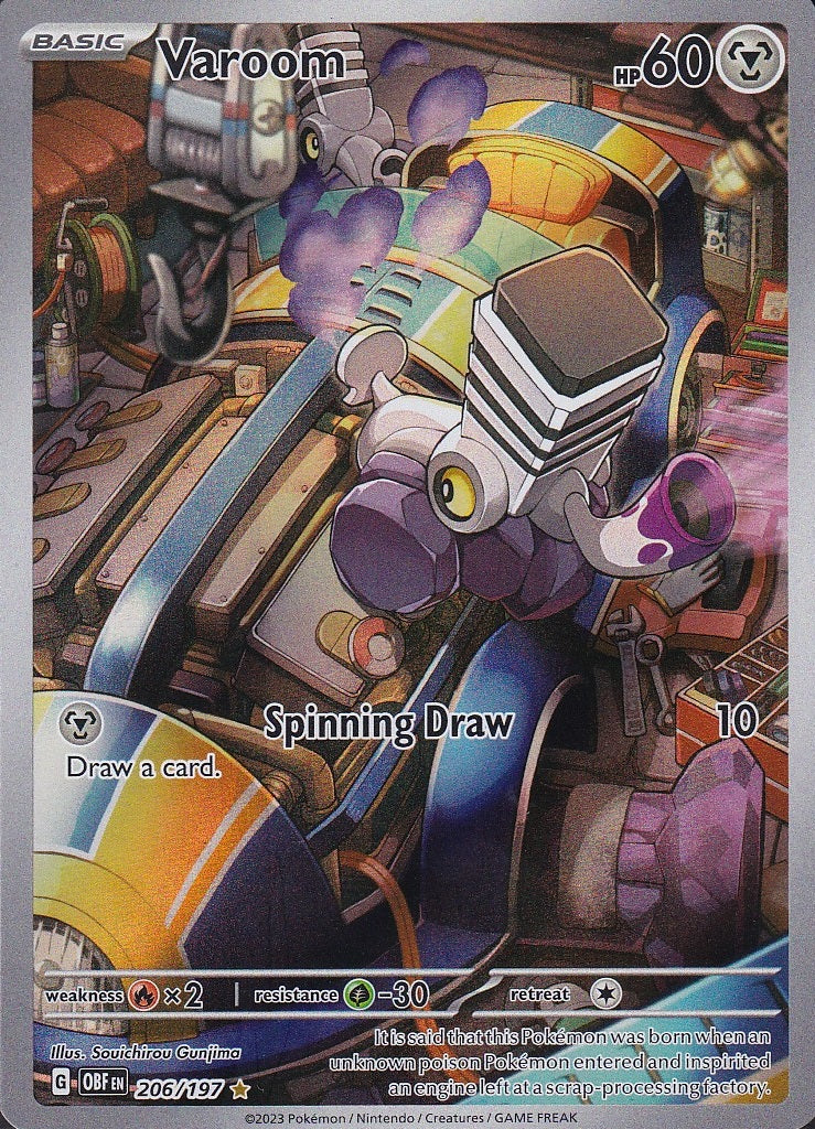 Varoom 206/197 Obsidian Flames Illustration Rare Holo Near Mint card