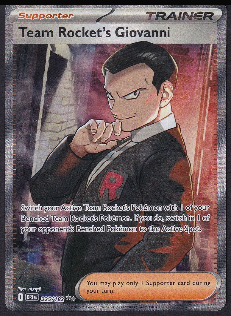 Team Rocket's Giovanni 225/182 Destined Rivals Ultra Rare Full Art front