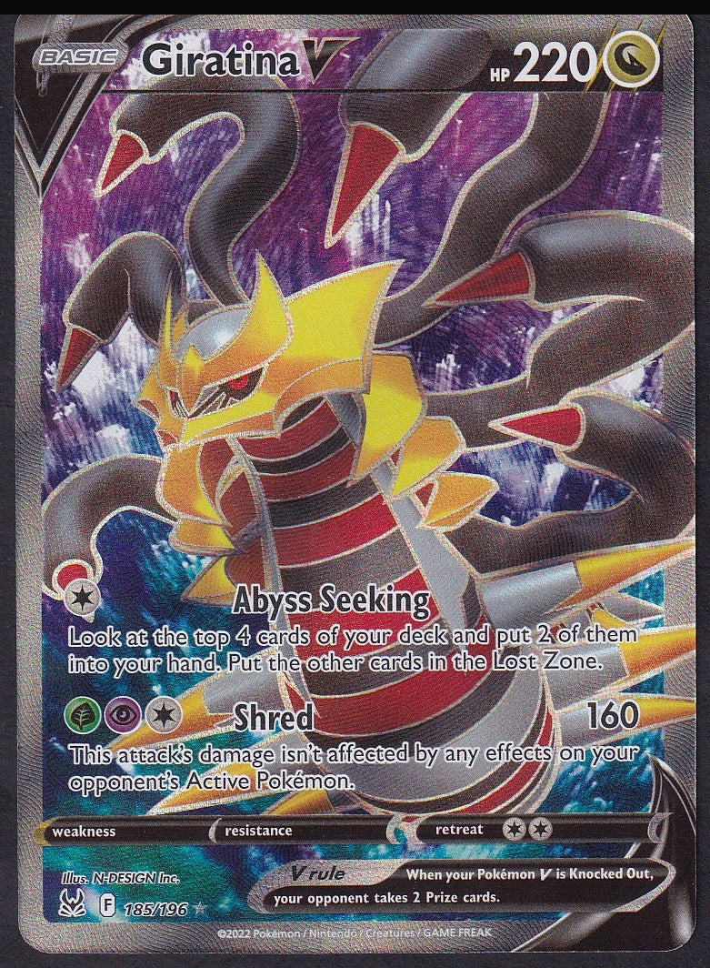 Giratina V 185/196 Lost Origin full art front