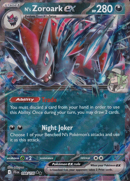 N’s Zoroark ex 098/159 Journey Together Double Rare Holo Near Mint card