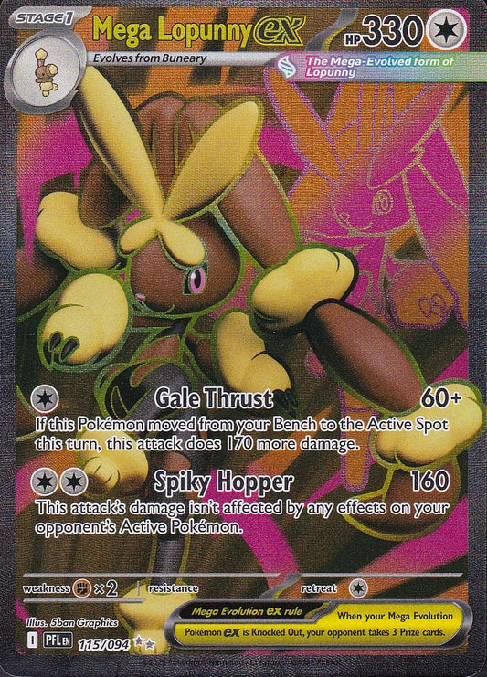 Mega Lopunny ex 115/094 Phantasmal Flames Ultra Rare Holo Near Mint card