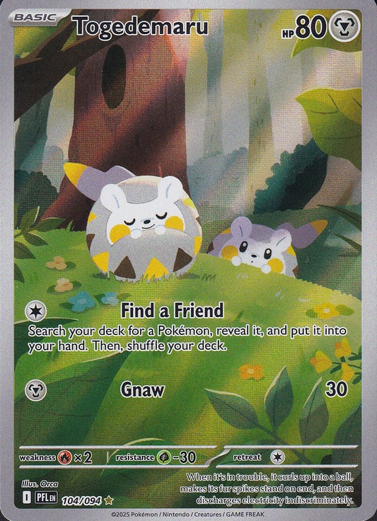 Togedemaru 104/094 Phantasmal Flames Illustration Rare Holo Near Mint card