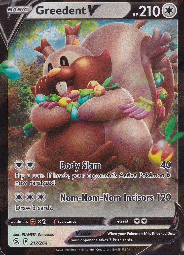 Greedent V 217/264 Fusion Strike Ultra Rare Full Art Near Mint card