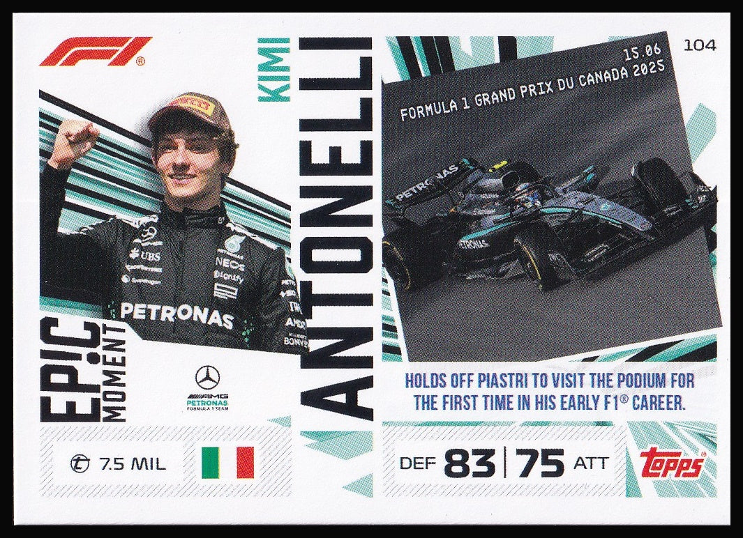 Kimi Antonelli 104 Epic Moment card front