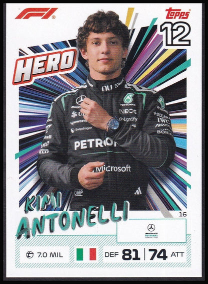 Kimi Antonelli 16 2026 Topps Formula 1 Turbo Attax Hero | Near Mint front