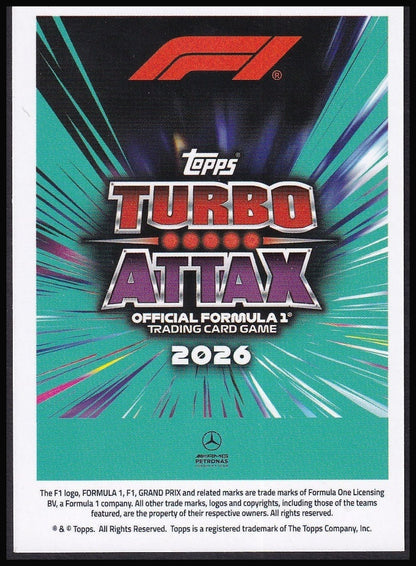 Kimi Antonelli 16 2026 Topps Formula 1 Turbo Attax Hero | Near Mint back