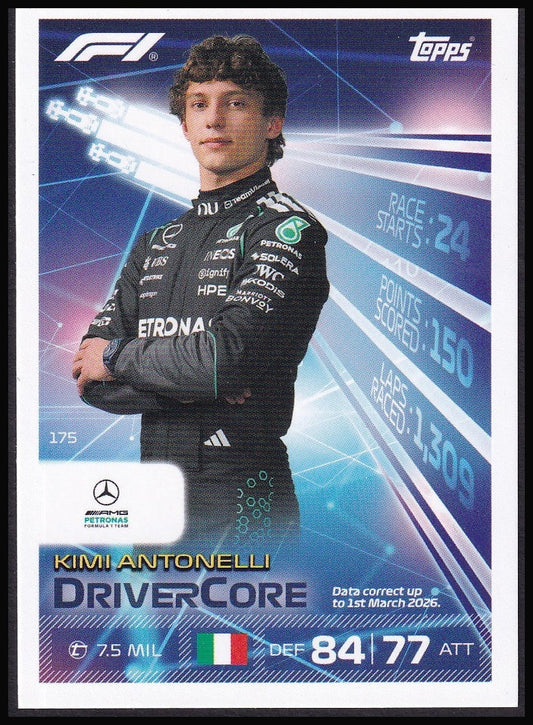 Kimi Antonelli 175 2026 Topps Formula 1 Turbo Attax Drivercore | Near Mint front