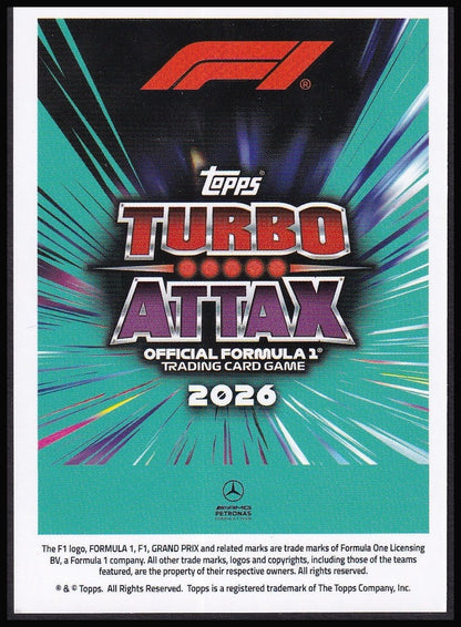 Kimi Antonelli 175 2026 Topps Formula 1 Turbo Attax Drivercore | Near Mint back