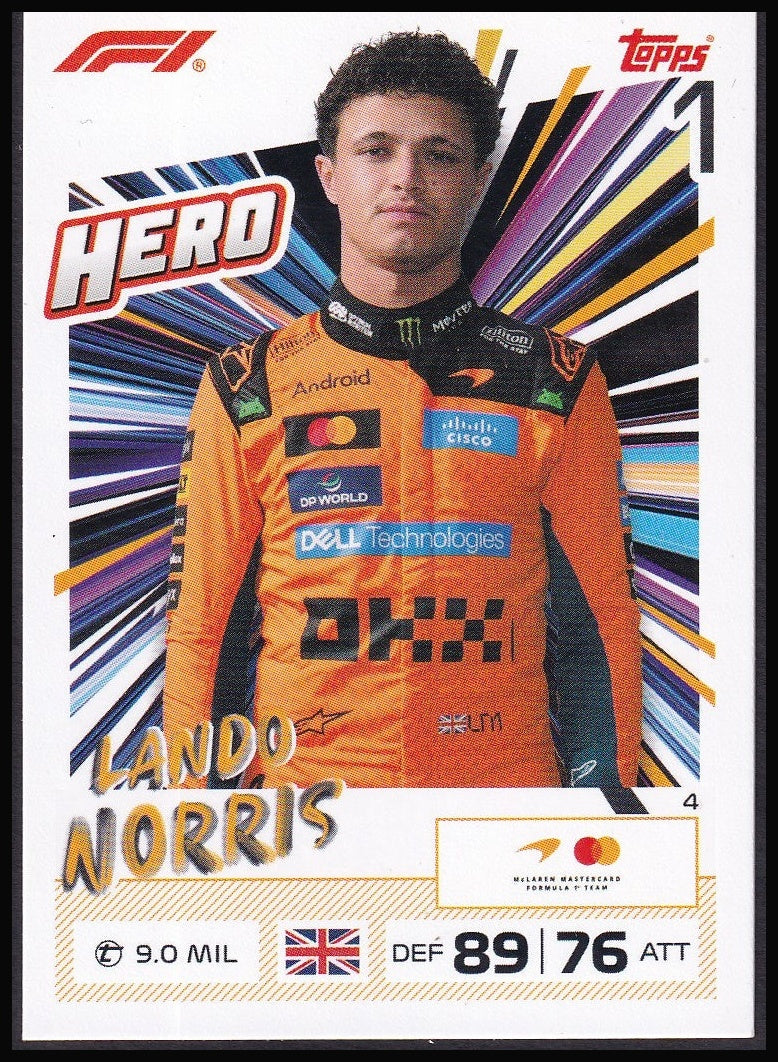 Lando Norris 4 2026 Topps Formula 1 Turbo Attax Hero | Near Mint front