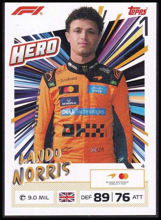 Lando Norris 4 2026 Topps Formula 1 Turbo Attax Hero | Near Mint front