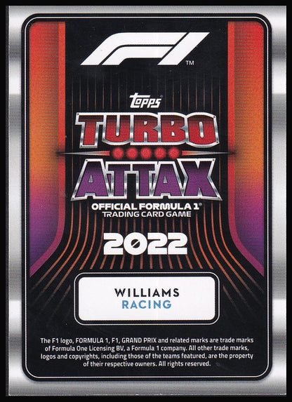 2022 Topps Formula 1 Turbo Attax card back