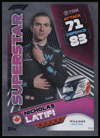 Nicholas Latifi 313 2022 Topps Formula 1 Turbo Attax Superstar | Near Mint