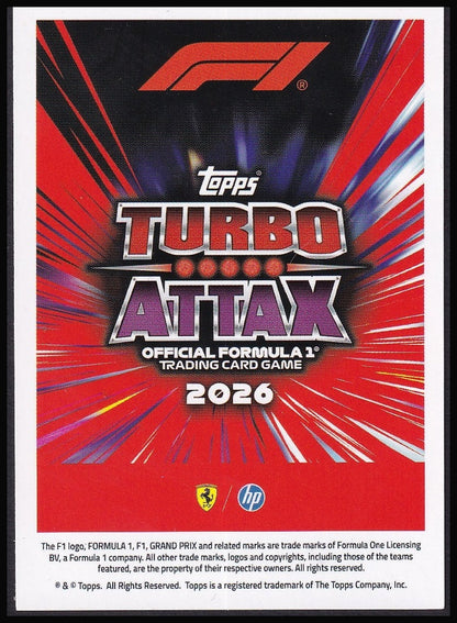 Lewis Hamilton GG1 2026 Topps Formula 1 Turbo Attax Greats of the Grid | Near Mint back