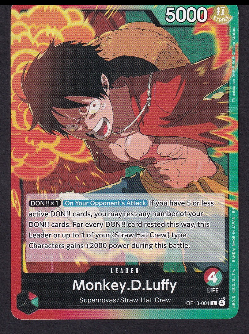 One Piece Monkey.D.Luffy OP13-001 Leader L | Near Mint
