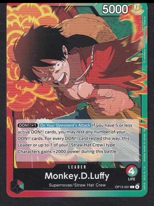 One Piece Monkey.D.Luffy OP13-001 Leader L | Near Mint