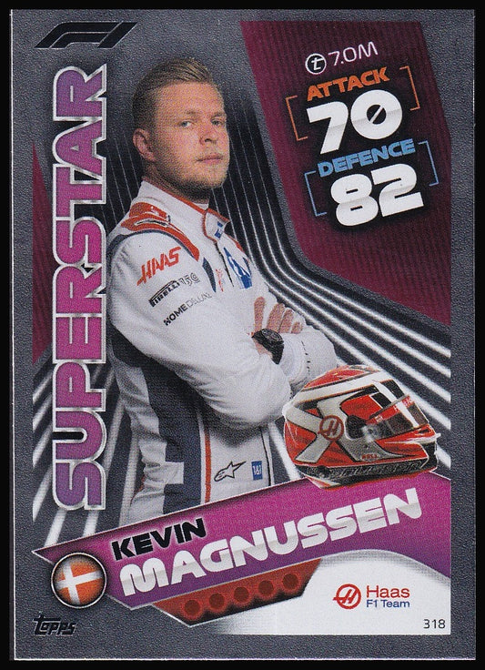 Kevin Magnussen 318 2022 Topps Formula 1 Turbo Attax Superstar | Near Mint