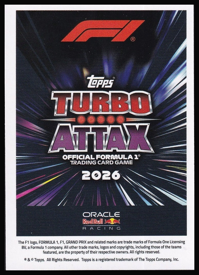 Max Verstappen GG2 Greats of the Grid card back