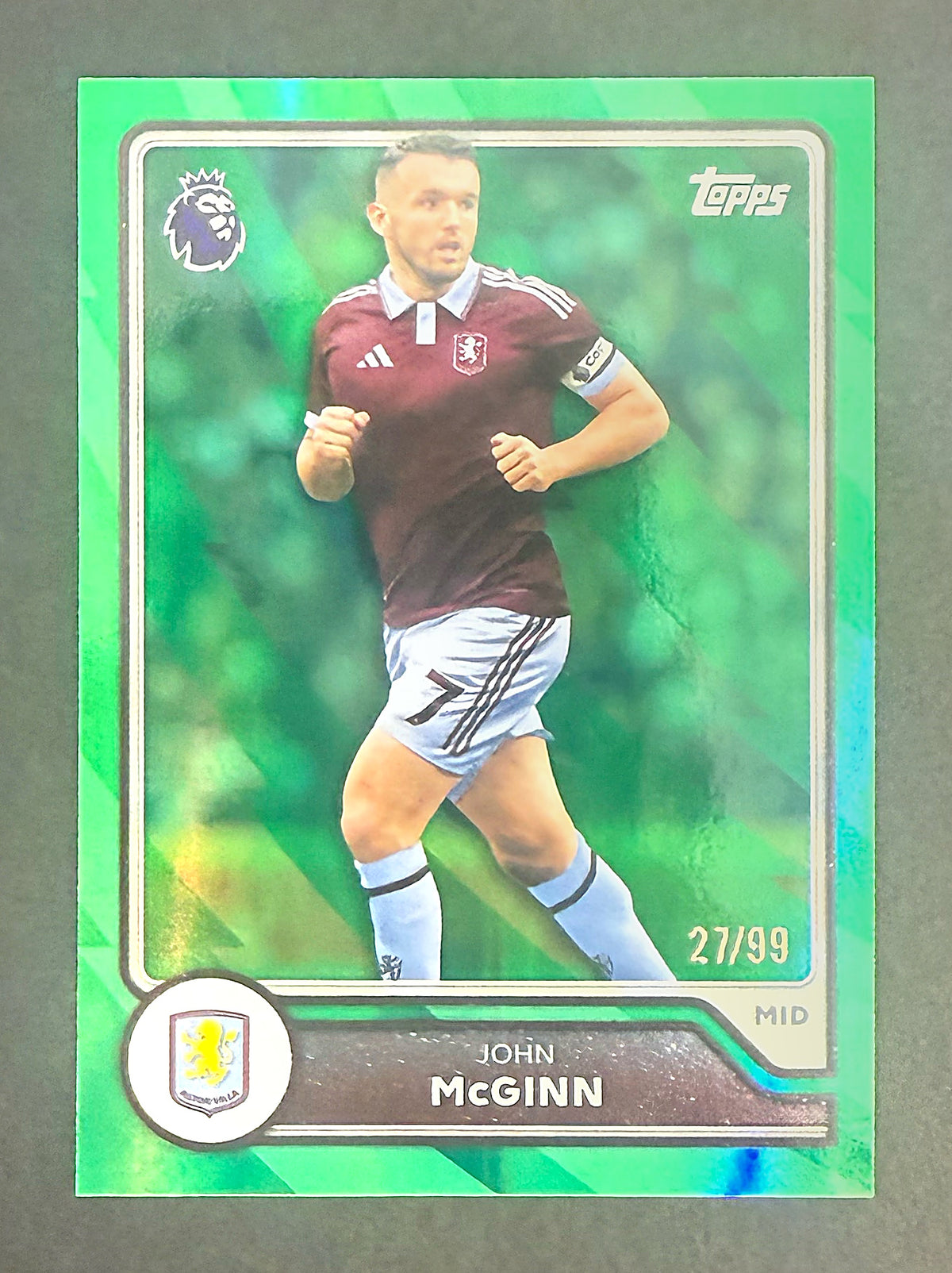 John McGinn 43 2026/27 Topps Flagship Premier League Green Parallel 27/99 front